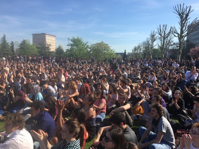 À Nanterre, le 19 avril, lors de l'AG. À Nanterre, le 19 avril, lors de l'AG.