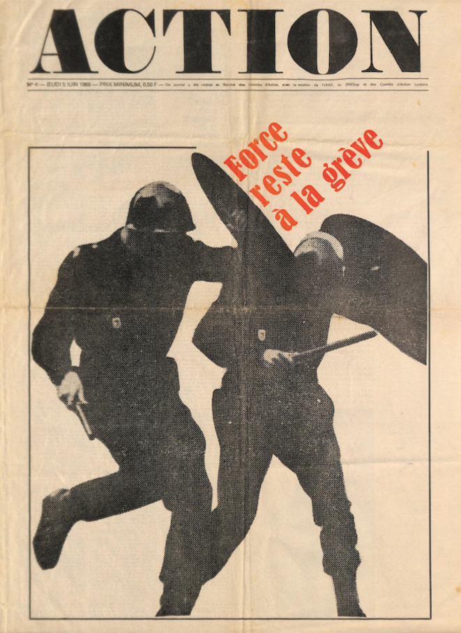 Une du journal « Action » n°4, 5 juin 1968 © Archives Autonomies Une du journal « Action » n°4, 5 juin 1968 © Archives Autonomies