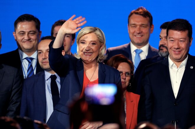 Marine Le Pen au rassemblement de Nice. © Reuters Marine Le Pen au rassemblement de Nice. © Reuters
