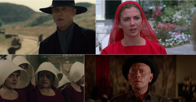 Images croisées de «Westworld» et de «The Handmaid's Tale». Images croisées de «Westworld» et de «The Handmaid's Tale».