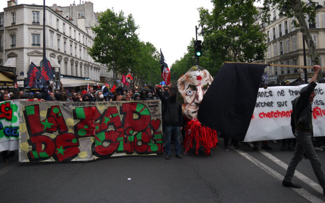 De nombreux lycéens, étudiants et enseignants se trouvaient mardi en tête du cortège de la fonction publique à Paris. © DI De nombreux lycéens, étudiants et enseignants se trouvaient mardi en tête du cortège de la fonction publique à Paris. © DI