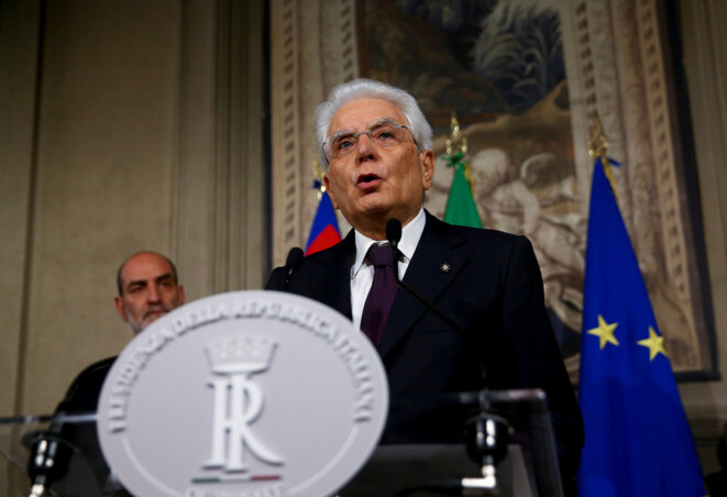Le président italien Sergio Mattarella, dimanche 27 mai 2018, à Rome. © Reuters / Alessandro Bianchi Le président italien Sergio Mattarella, dimanche 27 mai 2018, à Rome. © Reuters / Alessandro Bianchi