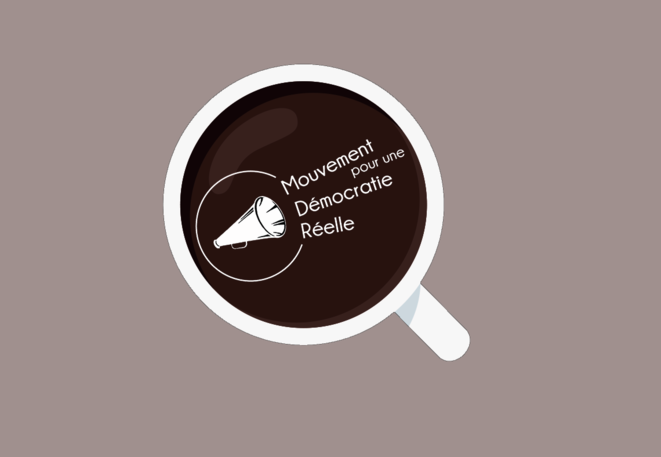 Logo des café-débat du Mouvement pour une Démocratie Réelle Logo des café-débat du Mouvement pour une Démocratie Réelle