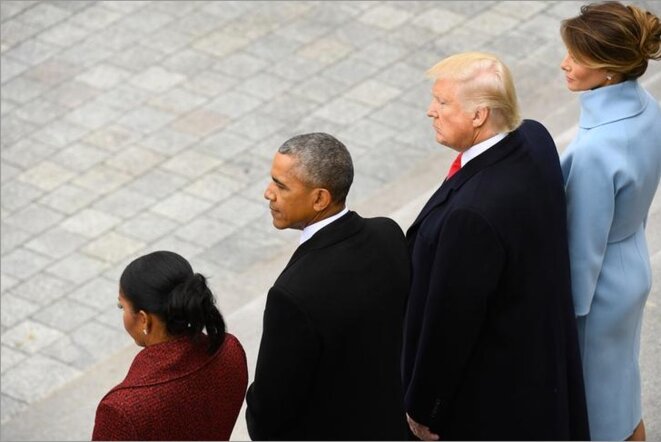 Lors de la passation de pouvoir à Washington, le 20 janvier 2017. © Reuters Lors de la passation de pouvoir à Washington, le 20 janvier 2017. © Reuters