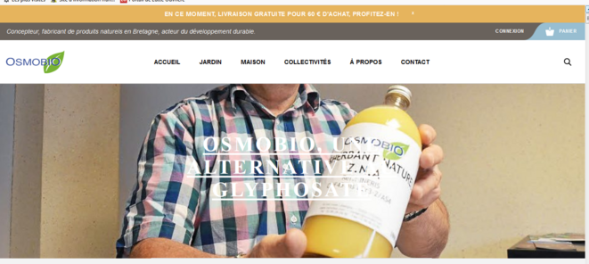 Capture d'écran du site de vente du produit Osmobio Capture d'écran du site de vente du produit Osmobio