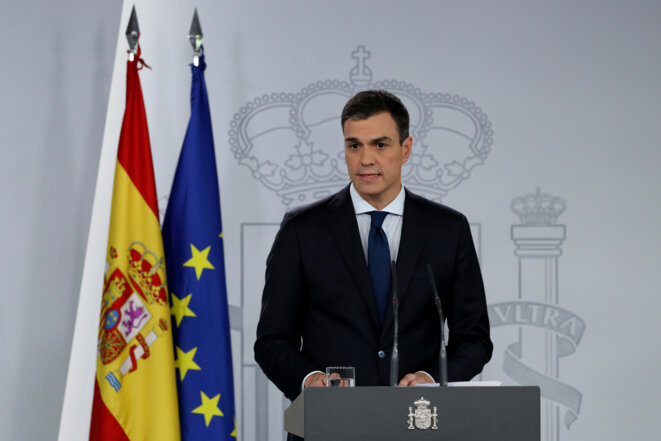 Pedro Sánchez le 6 juin 2018 à la Moncloa. © Susana Vera/Reuters Pedro Sánchez le 6 juin 2018 à la Moncloa. © Susana Vera/Reuters
