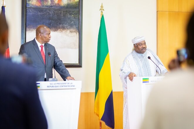 Son Excellence Ali Bongo Ondimba et S.E. Faustin Archange Touadera : Conférence de presse des deux chefs d’Etat au Palais Rénovation Son Excellence Ali Bongo Ondimba et S.E. Faustin Archange Touadera : Conférence de presse des deux chefs d’Etat au Palais Rénovation