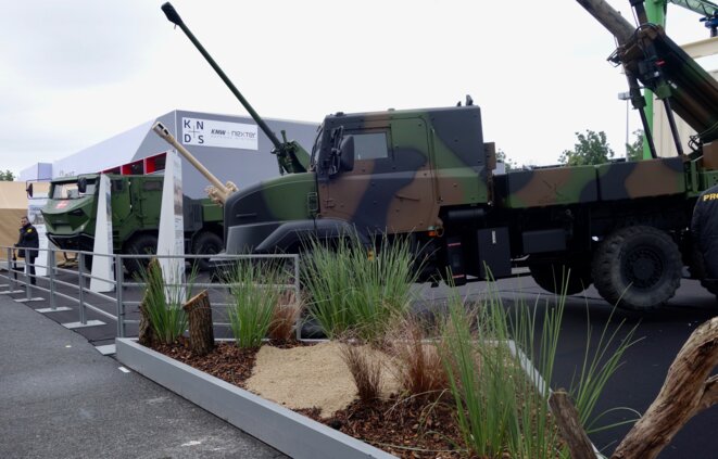 Véhicules de combat de l'entreprise française Nexter au salon Eurosatory, juin 2018. © Rachida El Azzouzi Véhicules de combat de l'entreprise française Nexter au salon Eurosatory, juin 2018. © Rachida El Azzouzi