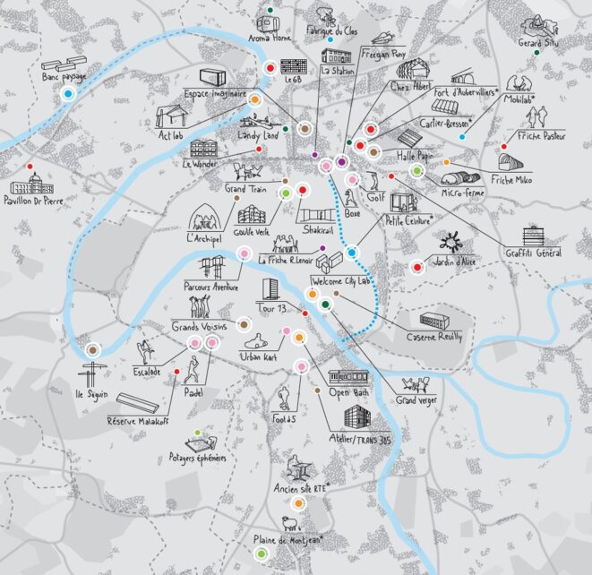 L’IAU a recensé 77 sites d’urbanisme transitoire depuis 2012 en Île-de-France © IAU L’IAU a recensé 77 sites d’urbanisme transitoire depuis 2012 en Île-de-France © IAU