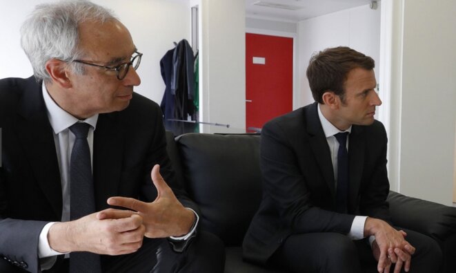 Jean Pisani-Ferry et Emmanuel Macron, le 20 avril 2017. © Reuters Jean Pisani-Ferry et Emmanuel Macron, le 20 avril 2017. © Reuters