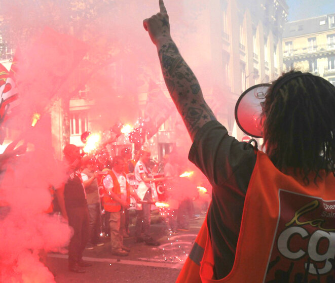 La CGT manifeste à Paris le 19 avril. © D.I. La CGT manifeste à Paris le 19 avril. © D.I.