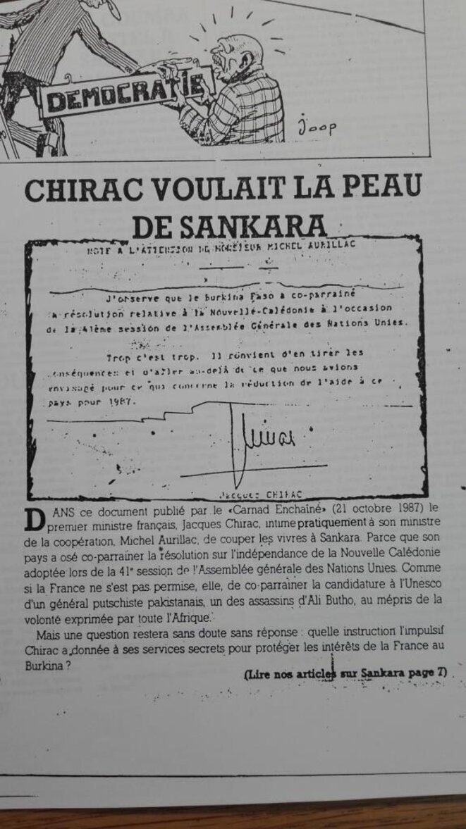 Lettre de Jacques Chirac à Michel Aurillac