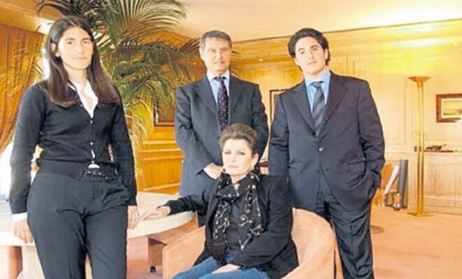 Gianluigi Aponte and his Rafaela, co-founders of MSC with their son Diego who is now CEO of the group, and his wife Ela. © Vatan Gianluigi Aponte and his Rafaela, co-founders of MSC with their son Diego who is now CEO of the group, and his wife Ela. © Vatan