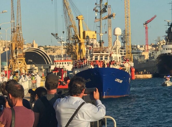 Le navire «Lifeline», affrété par une ONG allemande, à son arrivée à Malte le 27 juin 2018. © Mission Lifeline Le navire «Lifeline», affrété par une ONG allemande, à son arrivée à Malte le 27 juin 2018. © Mission Lifeline