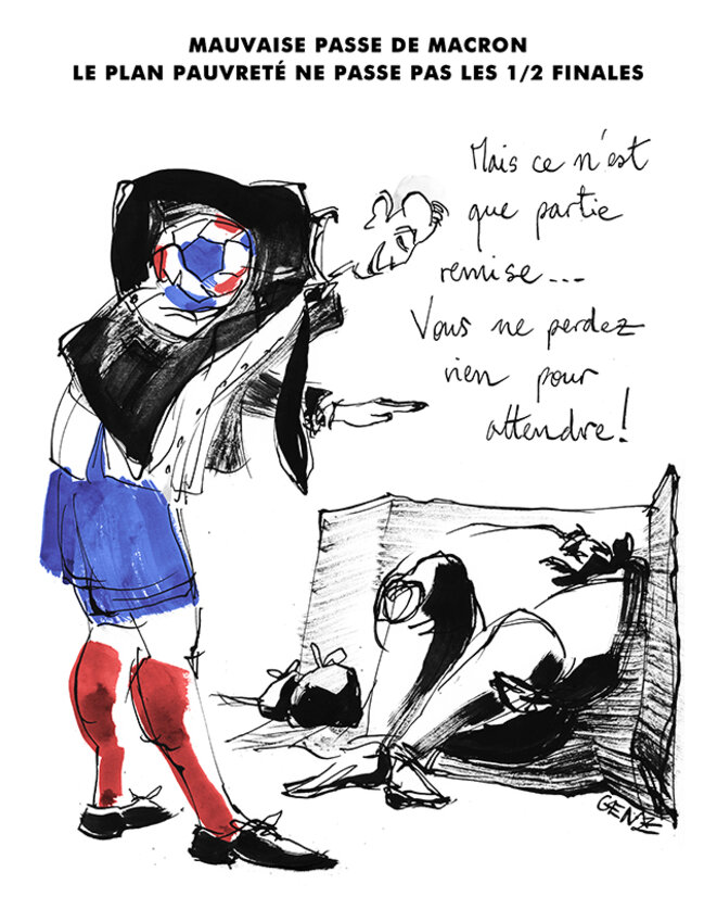 Mauvaise passe de Macron: le plan pauvreté ne passe pas les 1/2 finales