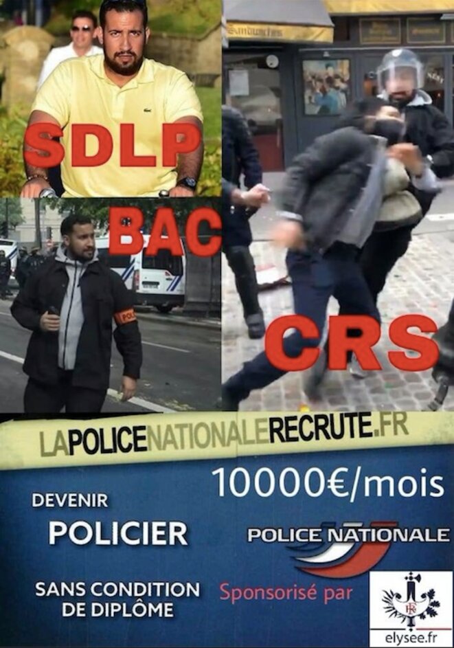 Un photomontage partagée ces derniers jours dans les rangs de la police. © DR Un photomontage partagée ces derniers jours dans les rangs de la police. © DR