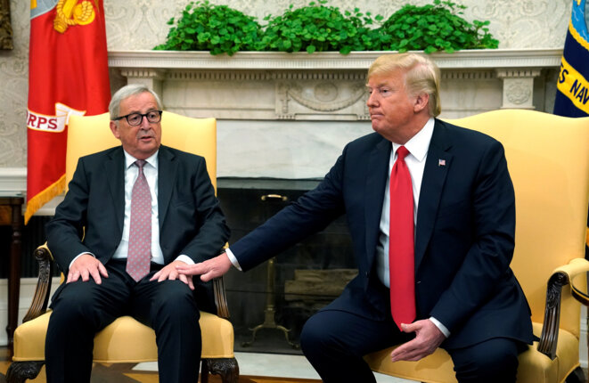 Jean-Claude Juncker et Donald Trump le 25 juillet 2018 © Reuters Jean-Claude Juncker et Donald Trump le 25 juillet 2018 © Reuters