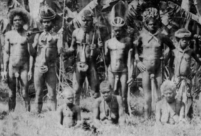 Groupe de Kanak à la fin du XIXe siècle.