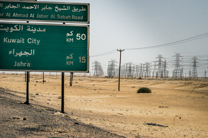 Dans le désert koweïtien. © Thomas Cantaloube