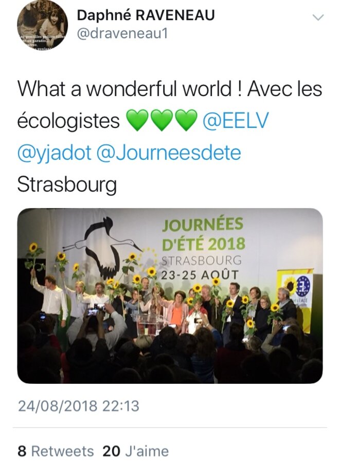 Remise de prix des "victoires de l'écologie" aux Journées d'été 2018 d'EELV Remise de prix des "victoires de l'écologie" aux Journées d'été 2018 d'EELV