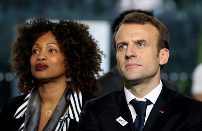 Laura Flessel avec Emmanuel Macron. © Reuters
