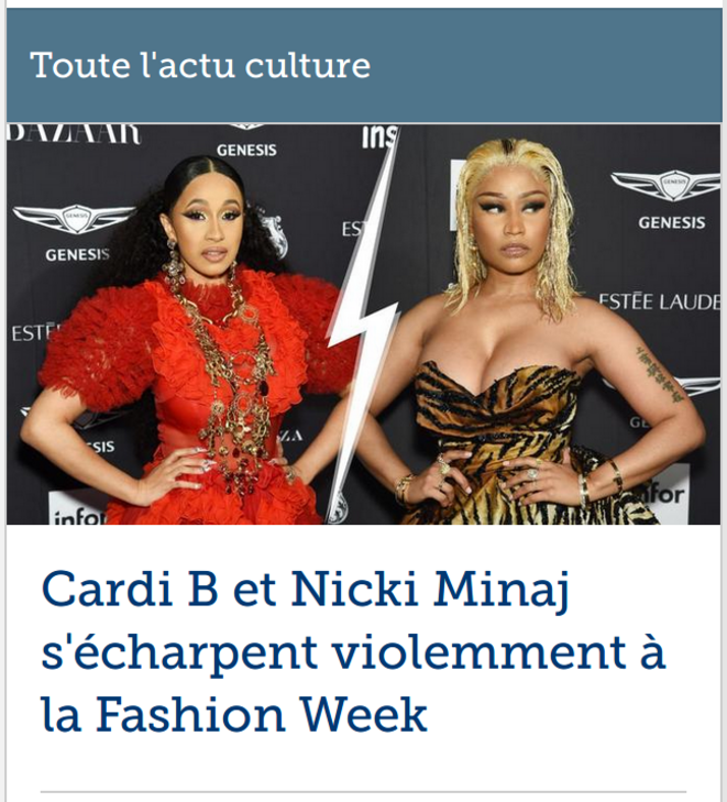 http://www.lefigaro.fr/musique/2018/09/08/03006-20180908ARTFIG00116-nicki-minaj-et-cardi-b-s-echarpent-violemment-a-la-fashion-week.php http://www.lefigaro.fr/musique/2018/09/08/03006-20180908ARTFIG00116-nicki-minaj-et-cardi-b-s-echarpent-violemment-a-la-fashion-week.php