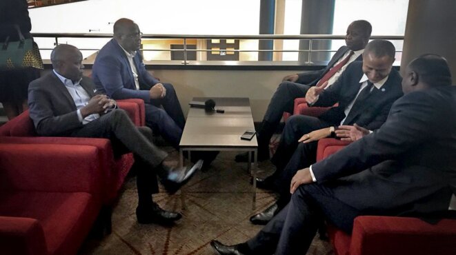 Les principaux leaders de l'opposition congolaise à Bruxelles © Twitter - DR Les principaux leaders de l'opposition congolaise à Bruxelles © Twitter - DR