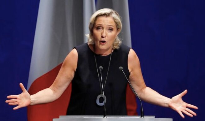 Marine Le Pen lors de sa rentrée à Fréjus © Reuters Marine Le Pen lors de sa rentrée à Fréjus © Reuters