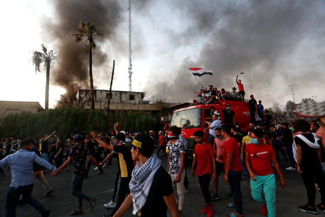 Lors des émeutes à Bassora, en Irak, le 7 septembre 2018. © Reuters Lors des émeutes à Bassora, en Irak, le 7 septembre 2018. © Reuters