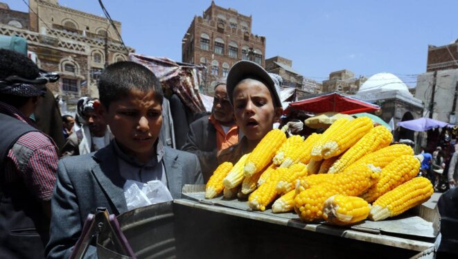 Plus de cinq millions d'enfants sont menacés par la famine au Yémen. | MAXPPP Plus de cinq millions d'enfants sont menacés par la famine au Yémen. | MAXPPP