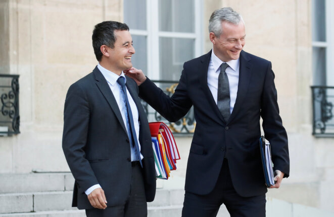 Gérald Darmanin, ministre de l'action et des comptes publics, et Bruno Le Maire, ministre de l'économie et des finances. © Reuters Gérald Darmanin, ministre de l'action et des comptes publics, et Bruno Le Maire, ministre de l'économie et des finances. © Reuters