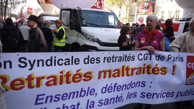 Les retraités étaient aussi mobilisés le 9 octobre à Paris. © D.I