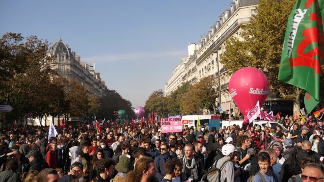 Manifestation à Paris le 9 octobre 2018. © Dan Israel