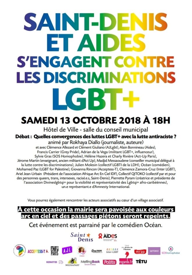 Affiche du 13 octobre contre les LGBTPhobies Affiche du 13 octobre contre les LGBTPhobies