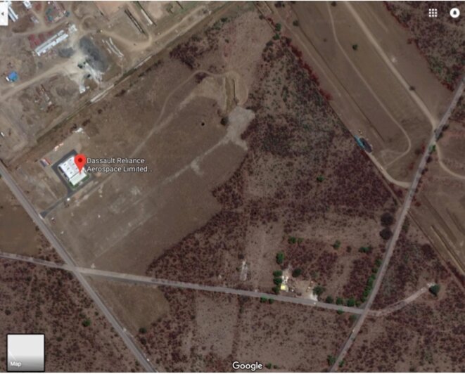 An aerial viwe of the Dassault-Reliance joint venture plant in Nagpur. © Google Maps