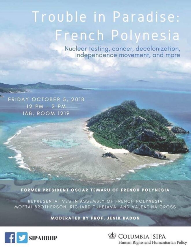 « Trouble in Paradise : French Polynesia », à l’université Columbia de New York