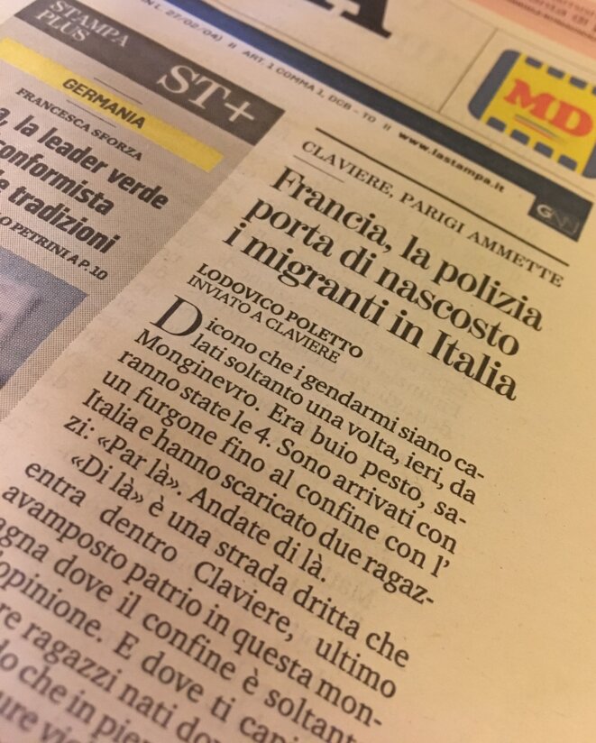 La Une de La Stampa - 16 octobre 2018