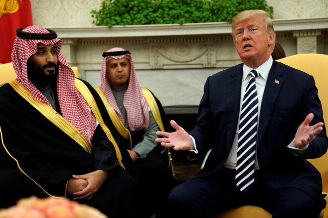 Donald Trump et Mohammed ben Salmane à Washington, en mars 2018. © Reuters Donald Trump et Mohammed ben Salmane à Washington, en mars 2018. © Reuters
