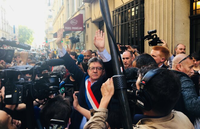 Jean-Luc Mélenchon lors du point de presse le matin de la perquisition au siège de la France Insoumise © Filip FI Jean-Luc Mélenchon lors du point de presse le matin de la perquisition au siège de la France Insoumise © Filip FI