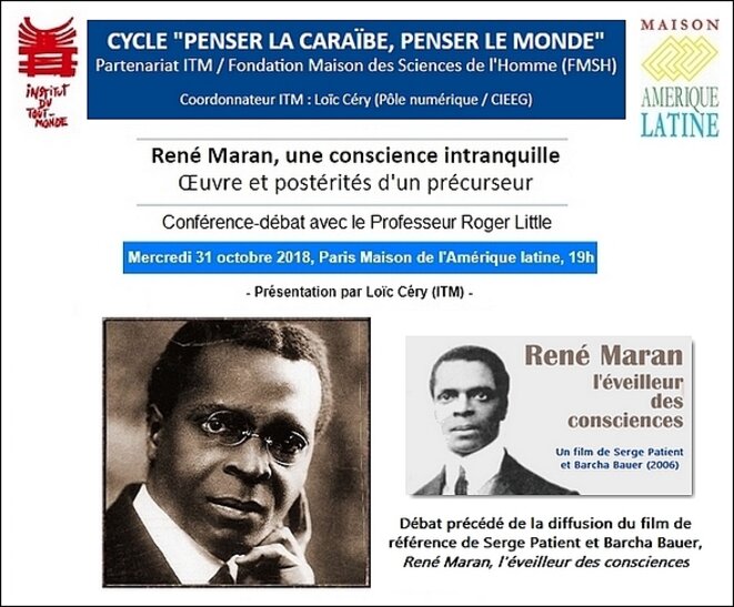 René Maran, une conscience intranquille : 31 oct., Paris, Maison de l'Amérique latine
