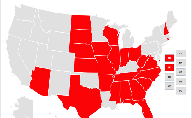 Restriction du droit de vote aux Etats-Unis depuis 2010 © Brennan Center for Justice, 2018 Restriction du droit de vote aux Etats-Unis depuis 2010 © Brennan Center for Justice, 2018