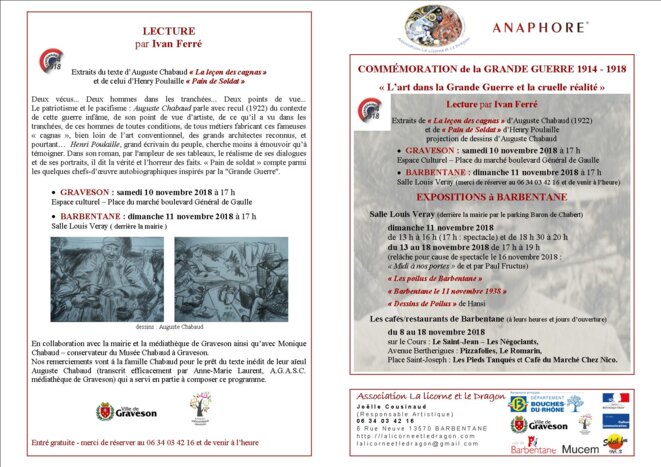 CENTENAIRE 14 - 18 - lecture et expositions