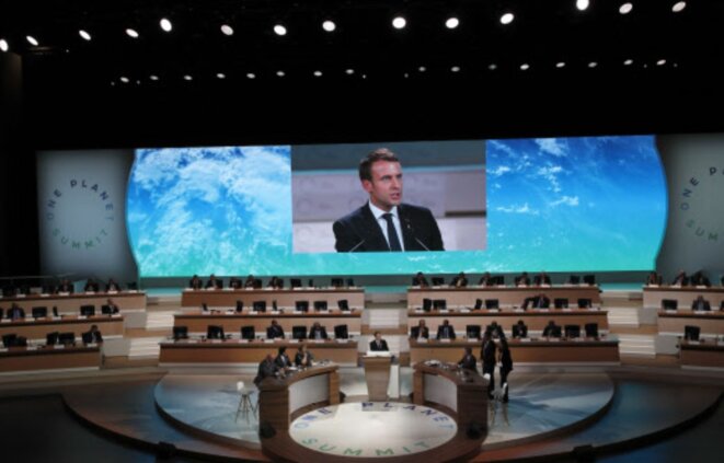 Emmanuel Macron at the One Planet Summit held in Paris in December 2017. © Reuters Emmanuel Macron at the One Planet Summit held in Paris in December 2017. © Reuters