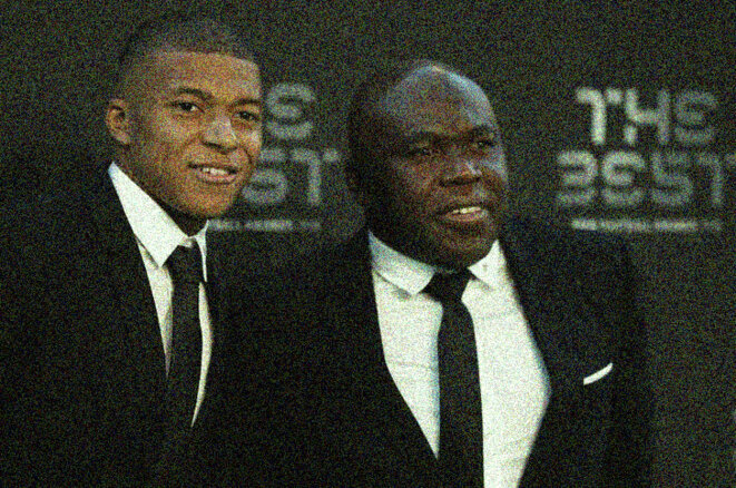 Wilfrid Mbappé (à droite) veille sur la carrière sportive et le business de son fils. © Reuters Wilfrid Mbappé (à droite) veille sur la carrière sportive et le business de son fils. © Reuters