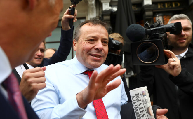 Arron Banks, le 12 juin 2018, à Londres. © Simon Dawson/Reuters Arron Banks, le 12 juin 2018, à Londres. © Simon Dawson/Reuters