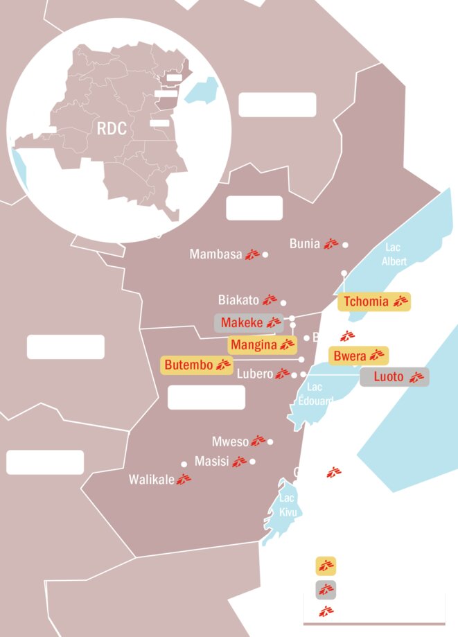 Carte des projets Ebola MSF Carte des projets Ebola MSF
