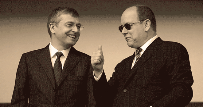 Dmitry Rybolovlev (left) with Prince Albert II of Monaco. © Reuters