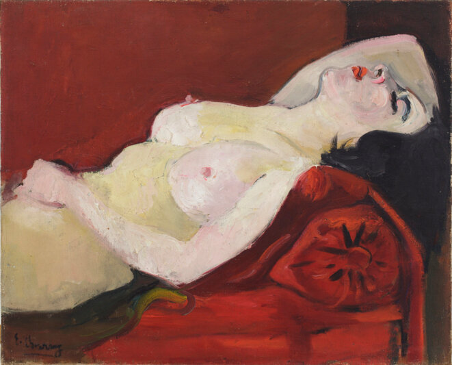 Nu au divan rouge, Emilie Charmy, 1925 Nu au divan rouge, Emilie Charmy, 1925