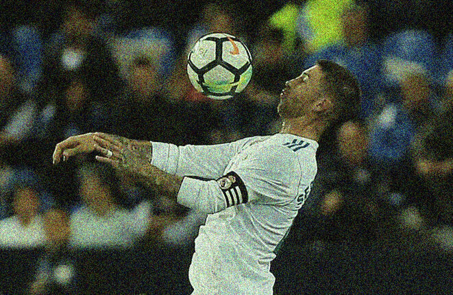 Sergio Ramos durante el partido del Real Madrid contra el Málaga el 15 de abril de 2018. © Reuters