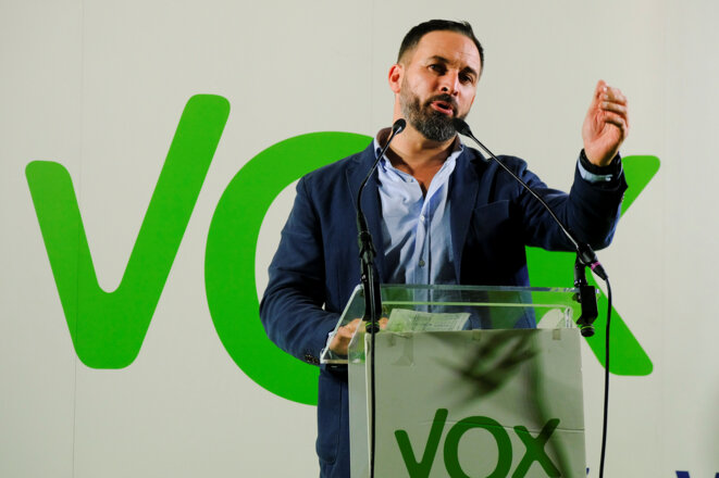 Santiago Abascal, leader de Vox, à Valence, en Espagne, le 24 octobre 2018. © Reuters.
